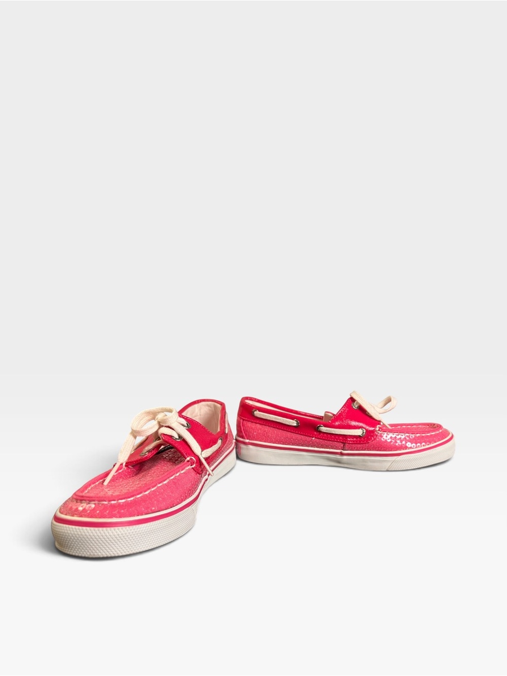 Sperry Top-Sider Boat Shoes Sneaker, Pink Sequin detail White contrast, 7 - Picture 4 of 11